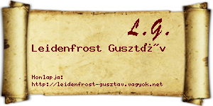 Leidenfrost Gusztáv névjegykártya
